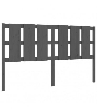 vidaXL Bed Headboard Grey 165.5x4x100 cm Solid Wood Pine — Size: 165.5 x 100 cm