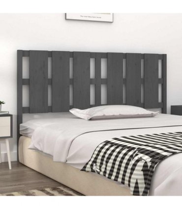 vidaXL Bed Headboard Grey 165.5x4x100 cm Solid Wood Pine — Size: 165.5 x 100 cm