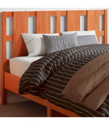 vidaXL Headboard Wax Brown 135 cm Solid Wood Pine — Size: 140.5 x 100 cm