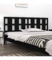 vidaXL Bed Headboard Black 205.5x4x100 cm Solid Wood Pine — Size: 205.5 x 100 cm — V0672031301