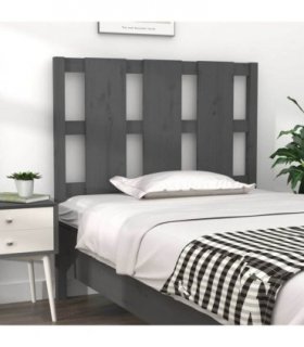 vidaXL Bed Headboard Grey 95.5x4x100 cm Solid Wood Pine — Size: 95.5 x 100 cm — V0672031305