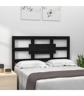vidaXL Bed Headboard Black 95.5x4x100 cm Solid Wood Pine — Size: 95.5 x 100 cm — V0672031319