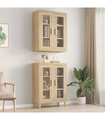 vidaXL Hanging Wall Cabinet Sonoma Oak 69.5x34x90 cm