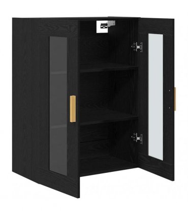 vidaXL Wall Cabinet Black Oak 69.5 x 34 x 90 cm Engineered Wood — V0672031563