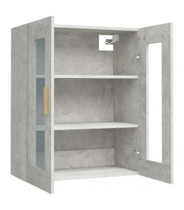 vidaXL Hanging Wall Cabinet Concrete Grey 69.5x34x90 cm