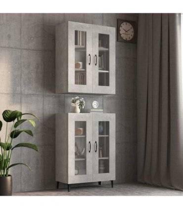 vidaXL Hanging Wall Cabinet Concrete Grey 69.5x34x90 cm — V0672031573