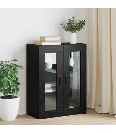 vidaXL Storage Cabinet Wall-mounted Black Oak 69.5 x 34 x 90 cm