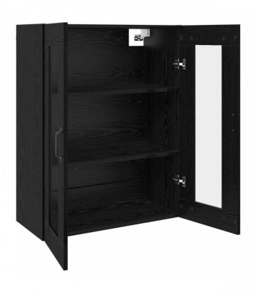 vidaXL Storage Cabinet Wall-mounted Black Oak 69.5 x 34 x 90 cm