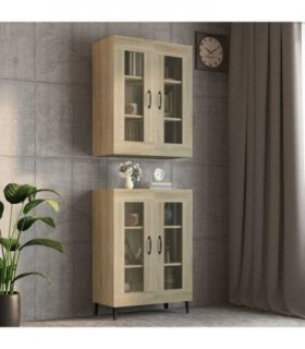 vidaXL Hanging Wall Cabinet Sonoma Oak 69.5x34x90 cm — V0672031576