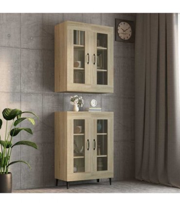vidaXL Hanging Wall Cabinet Sonoma Oak 69.5x34x90 cm — V0672031576