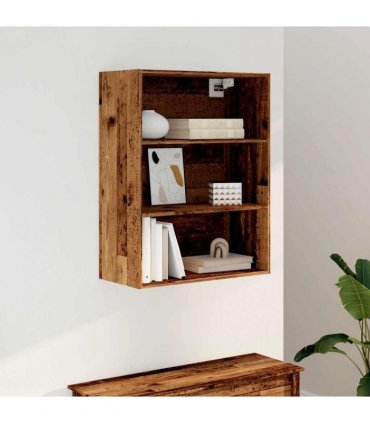 vidaXL Hanging Wall Cabinet Old Wood 69.5x32.5x90 cm