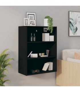 vidaXL Hanging Wall Cabinet | Black | Engineered Wood | Rectangular | Minimalist
