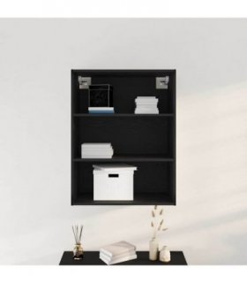 vidaXL Hanging Wall Cabinet Wall-mounted Black Oak 69.5 x 32.5 x 90 cm