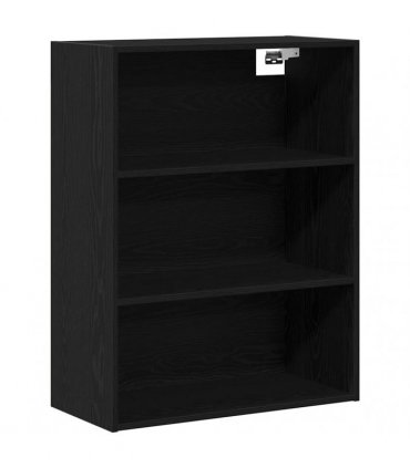 vidaXL Hanging Wall Cabinet Wall-mounted Black Oak 69.5 x 32.5 x 90 cm