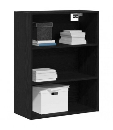 vidaXL Hanging Wall Cabinet Wall-mounted Black Oak 69.5 x 32.5 x 90 cm