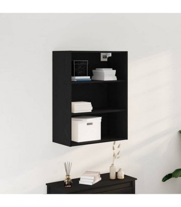 vidaXL Hanging Wall Cabinet Wall-mounted Black Oak 69.5 x 32.5 x 90 cm