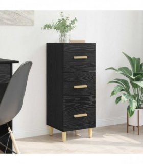 vidaXL Sideboard Black oak 34.5 x 34 x 90 cm Engineered wood — V0672031615