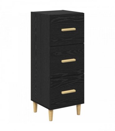 vidaXL Sideboard Black oak 34.5 x 34 x 90 cm Engineered wood — V0672031615
