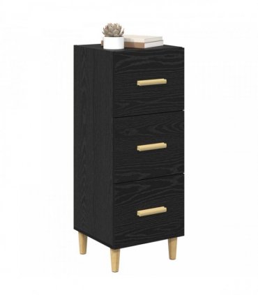vidaXL Sideboard Black oak 34.5 x 34 x 90 cm Engineered wood — V0672031615