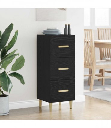 vidaXL Sideboard Black oak 34.5 x 34 x 90 cm Engineered wood — V0672031615