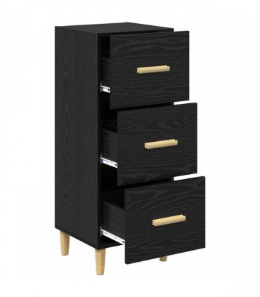 vidaXL Sideboard Black oak 34.5 x 34 x 90 cm Engineered wood — V0672031615