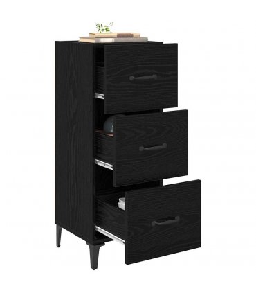 vidaXL Sideboard Black Oak 34.5 x 34 x 90 cm Engineered Wood — V0672031623