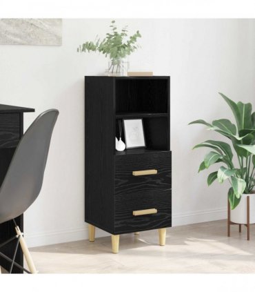 vidaXL Sideboard Black oak 34 x 34.5 x 90 cm Engineered wood