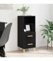 vidaXL Sideboard Black oak 34 x 34.5 x 90 cm Engineered wood