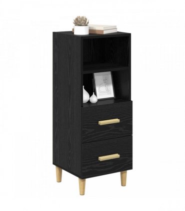 vidaXL Sideboard Black oak 34 x 34.5 x 90 cm Engineered wood