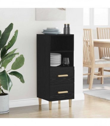 vidaXL Sideboard Black oak 34 x 34.5 x 90 cm Engineered wood