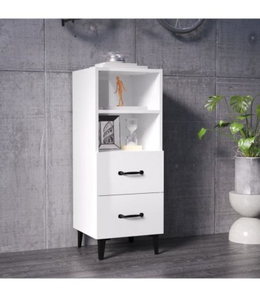 vidaXL Sideboard High Gloss White 34.5x34x90 cm Engineered Wood