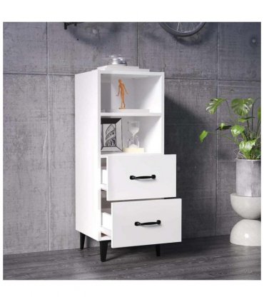 vidaXL Sideboard High Gloss White 34.5x34x90 cm Engineered Wood