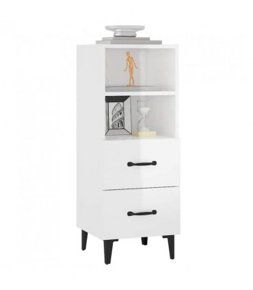 vidaXL Sideboard High Gloss White 34.5x34x90 cm Engineered Wood