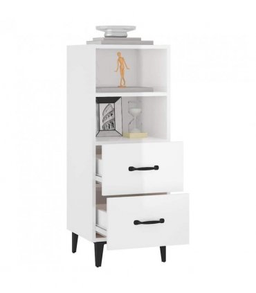 vidaXL Sideboard High Gloss White 34.5x34x90 cm Engineered Wood