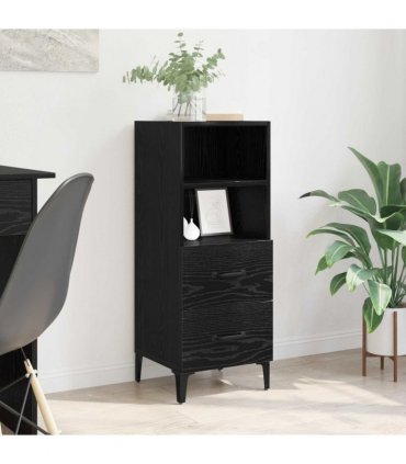 vidaXL Sideboard Black oak 34 x 34.5 x 90 cm Engineered wood — V0672031645