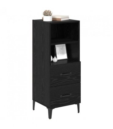 vidaXL Sideboard Black oak 34 x 34.5 x 90 cm Engineered wood — V0672031645