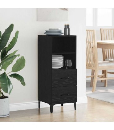 vidaXL Sideboard Black oak 34 x 34.5 x 90 cm Engineered wood — V0672031645