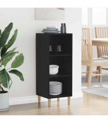 vidaXL Sideboard Black Oak 34.5 x 32.5 x 90 cm Engineered Wood