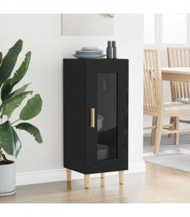 vidaXL Sideboard Black Oak 34.5 x 32.5 x 90 cm Engineered Wood — V0672031663