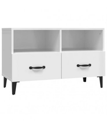 vidaXL TV Cabinet High Gloss White 80x36x50 cm Engineered Wood