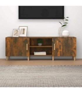 vidaXL TV Cabinet Smoked Oak 150x30x50 cm Engineered Wood