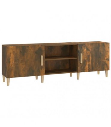 vidaXL TV Cabinet Smoked Oak 150x30x50 cm Engineered Wood