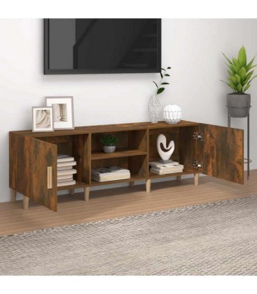 vidaXL TV Cabinet Smoked Oak 150x30x50 cm Engineered Wood
