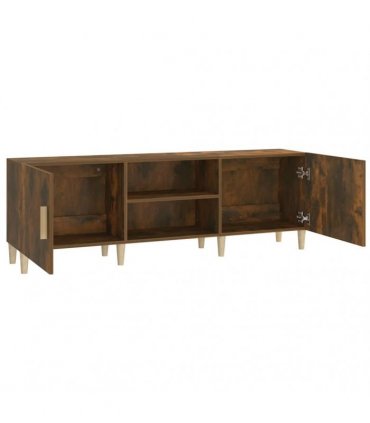 vidaXL TV Cabinet Smoked Oak 150x30x50 cm Engineered Wood
