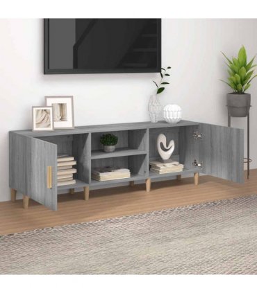 vidaXL TV Cabinet Grey Sonoma 150x30x50 cm Engineered Wood