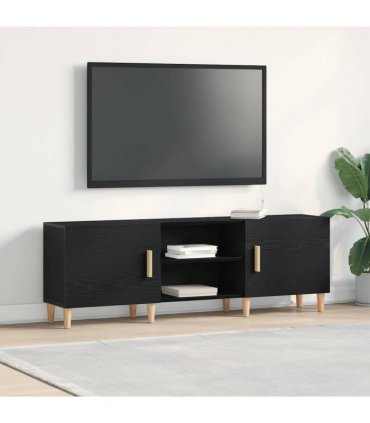 vidaXL TV Cabinet Black Oak 150 x 30 x50 cm Engineered Wood