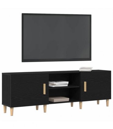 vidaXL TV Cabinet Black Oak 150 x 30 x50 cm Engineered Wood