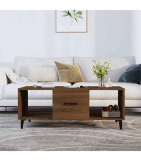 vidaXL Coffee Table Brown Oak 102x50x40 cm Engineered Wood — V0672031753