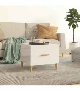 vidaXL Coffee Table High Gloss White 50x50x40 cm Engineered Wood