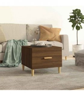 vidaXL Coffee Table Brown Oak 50x50x40 cm Engineered Wood